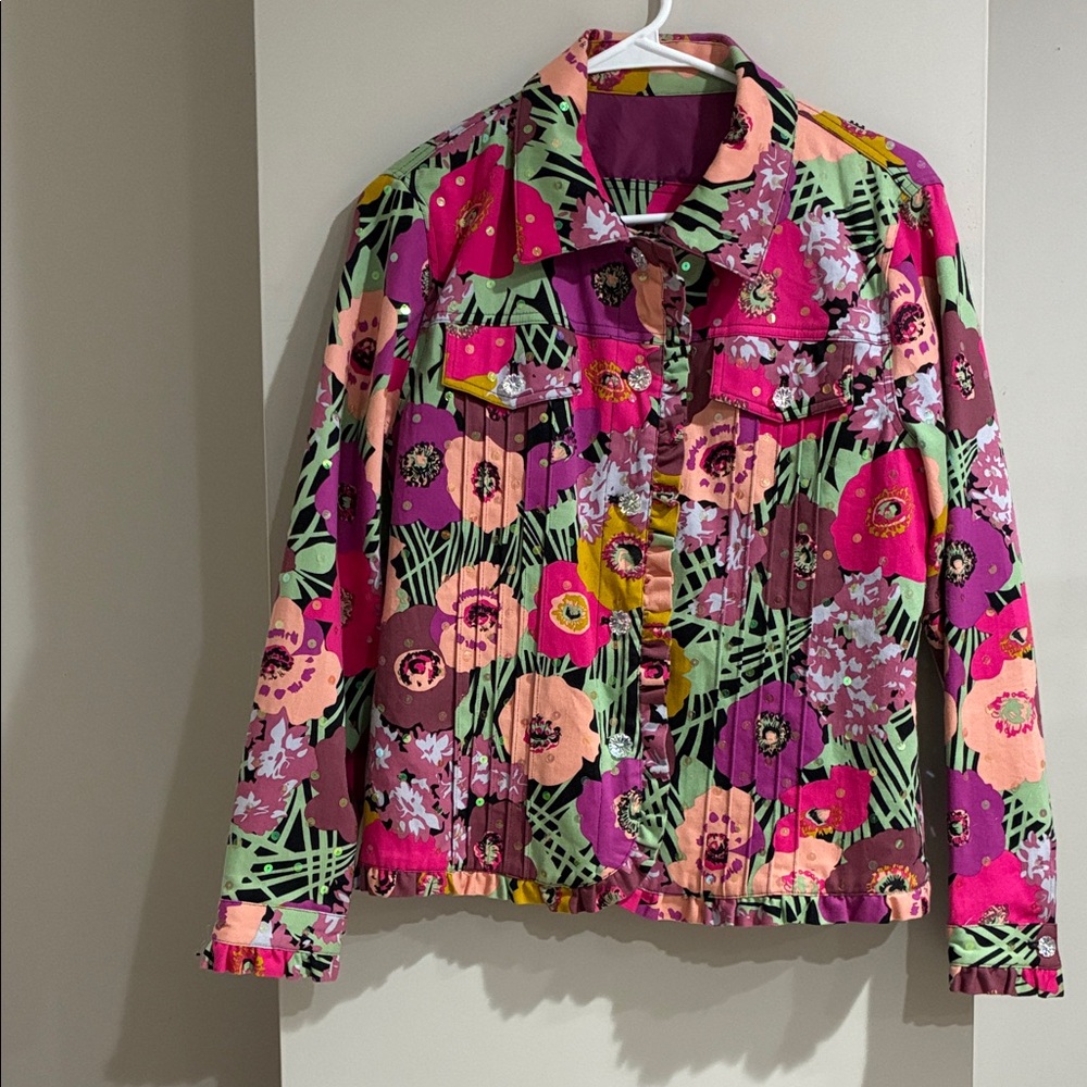VIntage REDD Jeans Jacket Floral Multicolor Women's Cotton Jacket